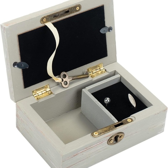 Cottage Garden" He Performed Wonders Weathered Natural Petite Locket Musical Box - Picture 3 of 7